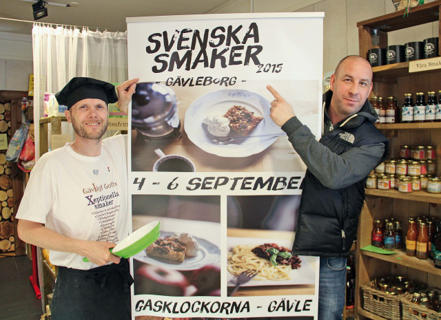 Peter Ågren, Gävligt Gott och Joakim Lundberg, evenemangsansvarig på Gävle Kommun laddar för mat- och dryckesmässan Svenska Smaker Gävleborg i september.