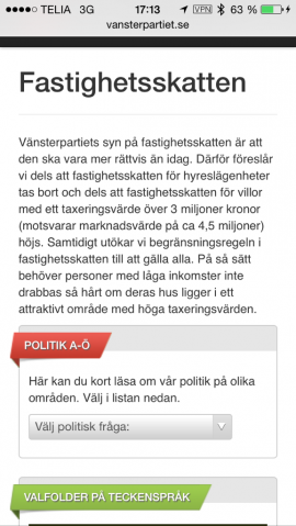 Vänsterpartiet om fastighetsskatt